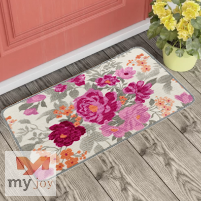 Anti Skid Multicolor Washable Floral Funny Welcome Door Mat for Home