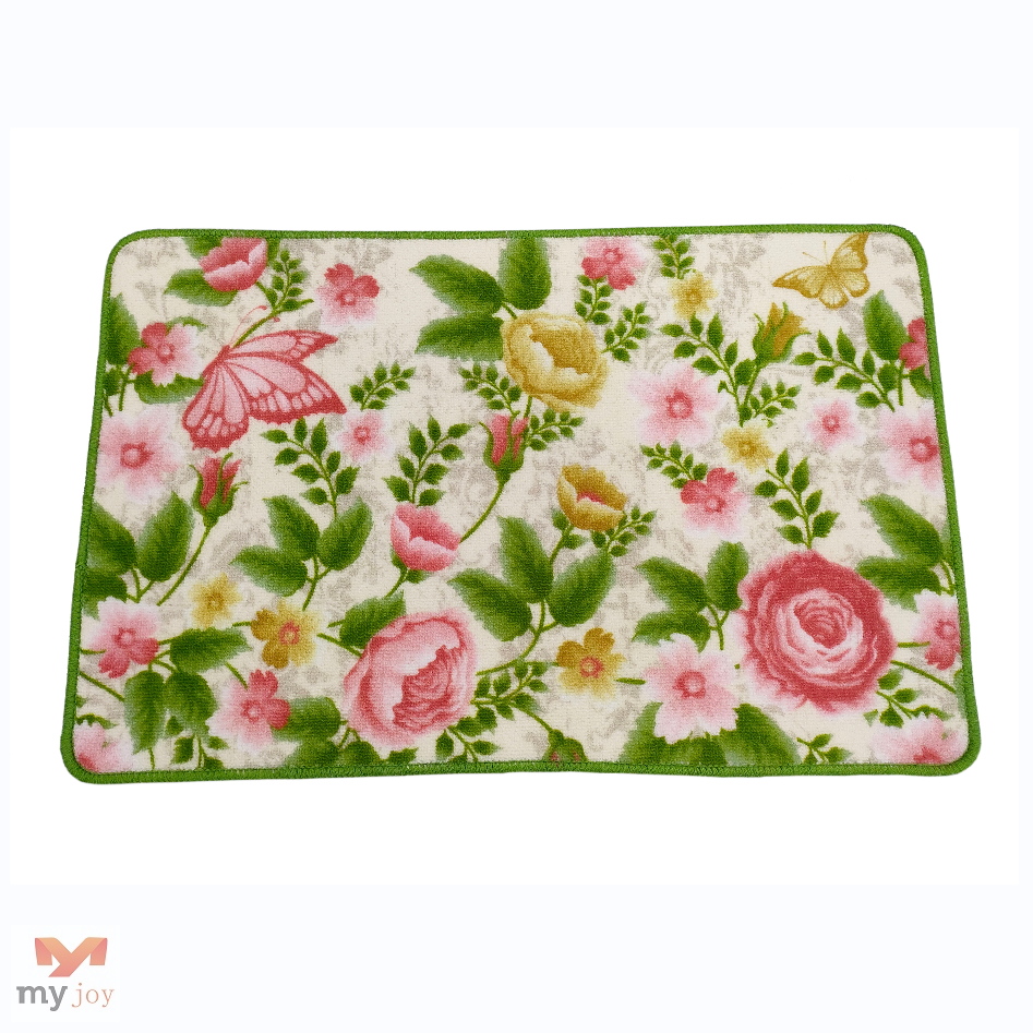 Anti Skid Multicolor Washable Floral Funny Welcome Door Mat for Home